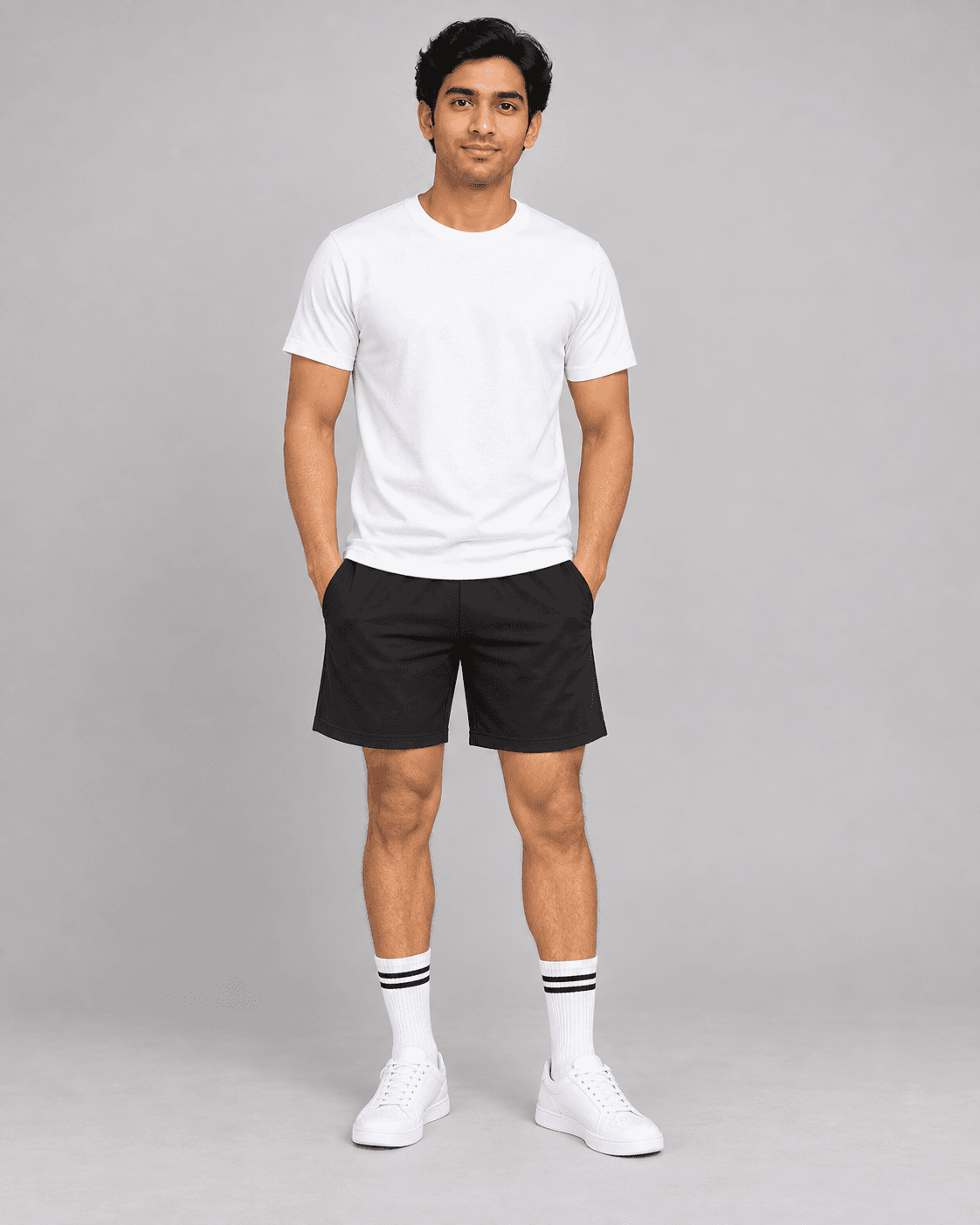 Crew socks worn by a printengine studio model