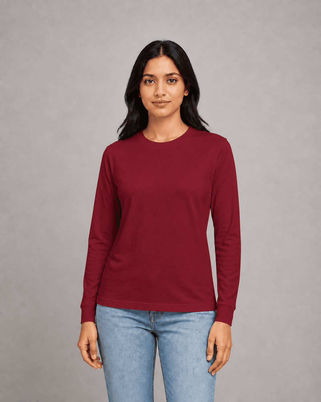 Full sleeve t-shirt worn by a printengine studio model