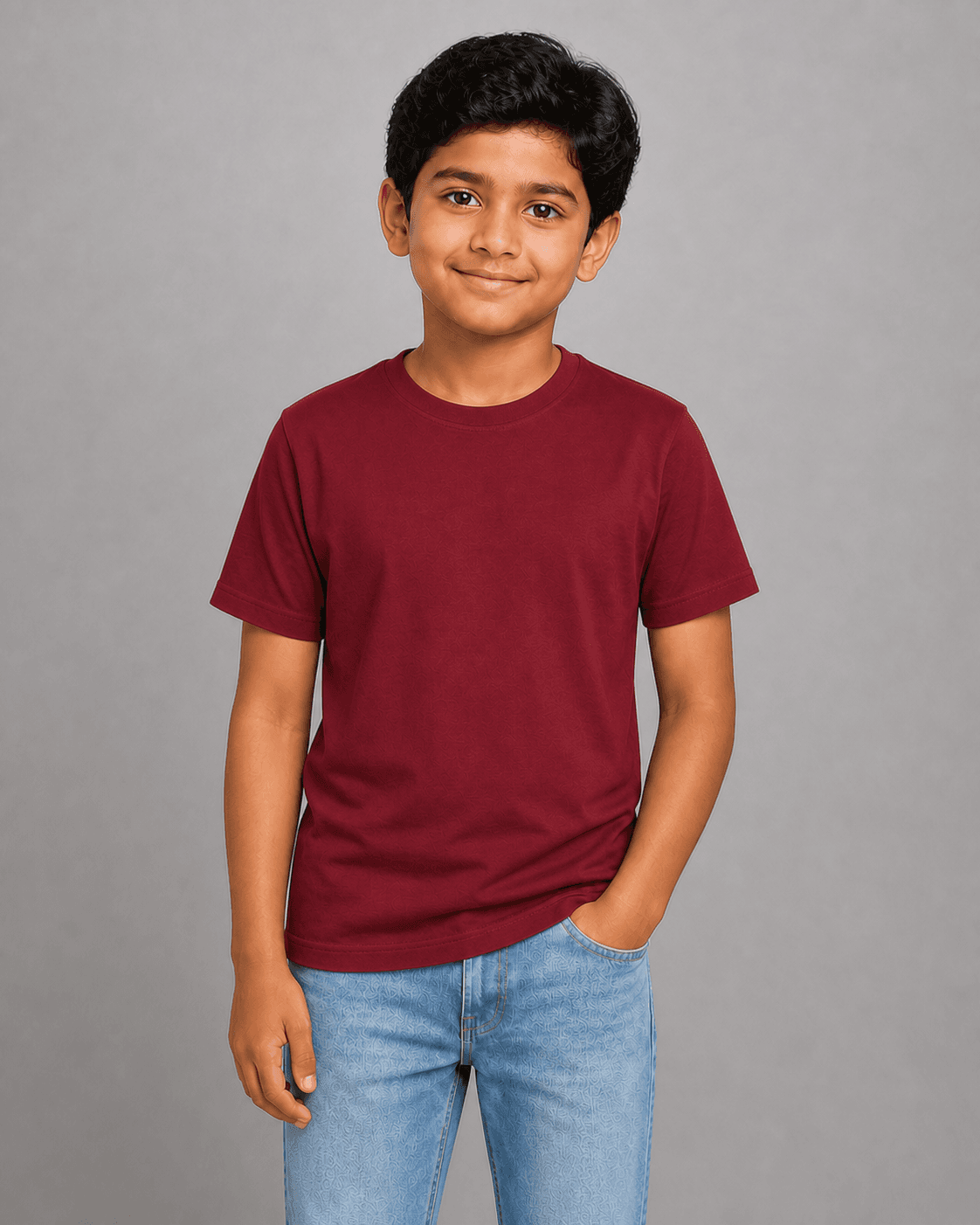 Kids half sleeve t-shirt worn by a child model